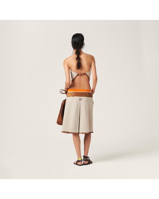 Miu Miu Natural Canvas Skirt