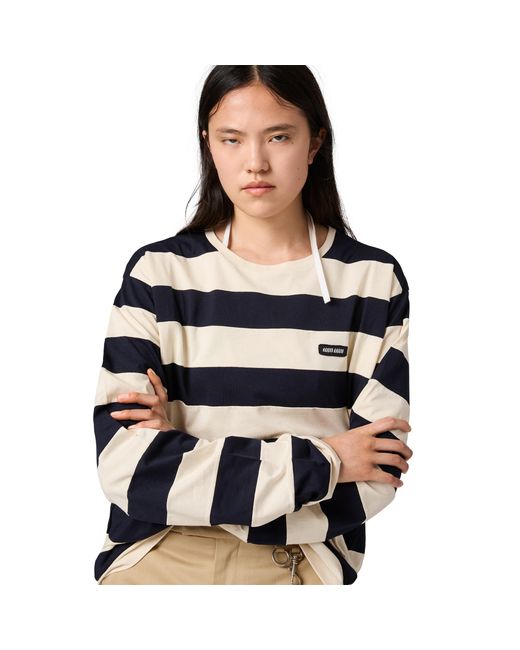 Miu Miu Blue Striped Jersey T-Shirt