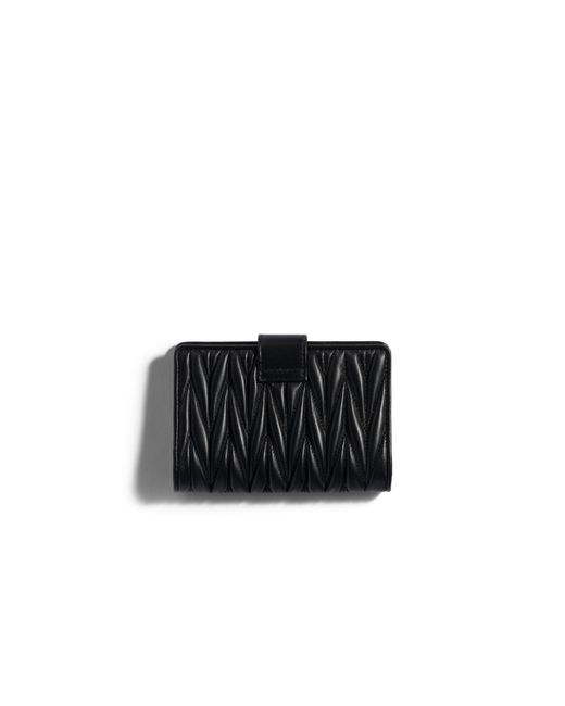 Miu Miu Black Matelassé Nappa Leather Wallet