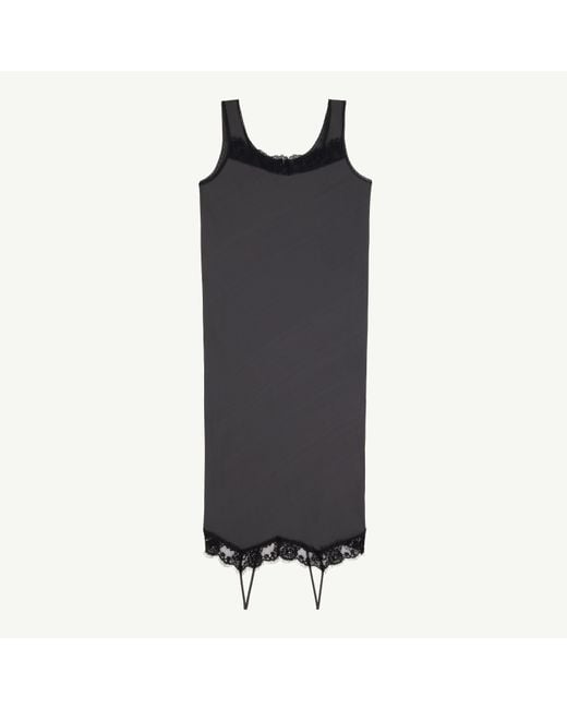 MM6 by Maison Margiela Blue Mirrored Lace Slip Dress