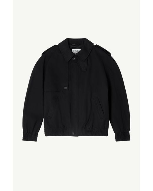 MM6 by Maison Margiela Black Cotton Twill Jacket for men