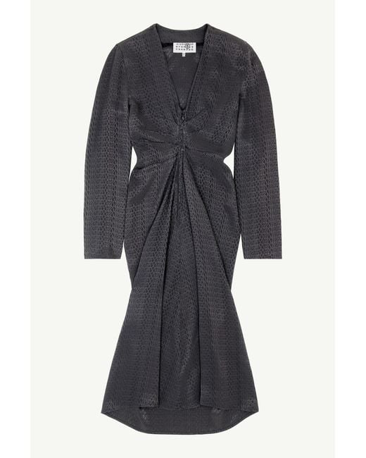 MM6 by Maison Margiela Black Jacquard Wrap Dress