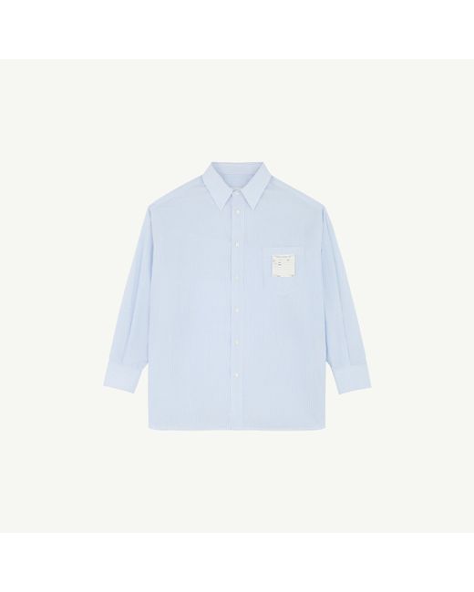MM6 by Maison Margiela Blue Striped Poplin Shirt for men