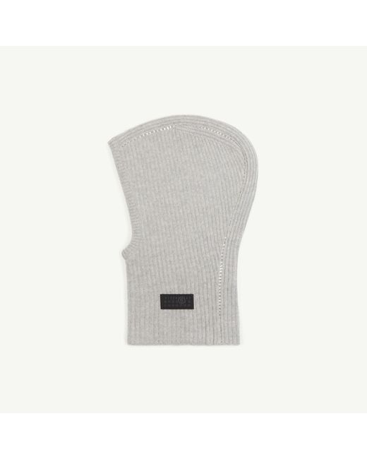 MM6 by Maison Margiela Gray Ribbed Wool Balaclava