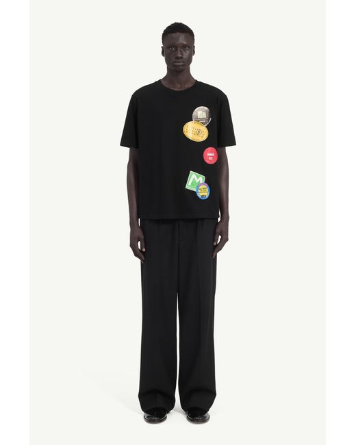 MM6 by Maison Margiela Black Cotton Jersey T-Shirt for men
