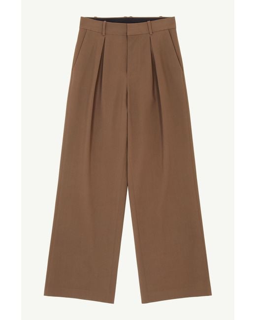 MM6 by Maison Margiela Brown Mannequin Label Wool Blend Pleated Trousers