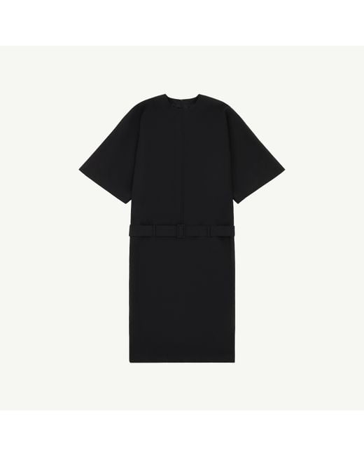 MM6 by Maison Margiela Black Wool Midi Dress