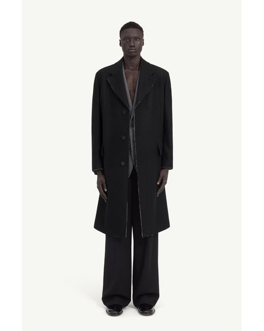 MM6 by Maison Margiela Black Wool Felt Single-Breasted Coat for men
