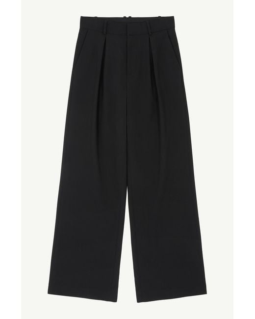 MM6 by Maison Margiela Black Mannequin Label Wool Blend Pleated Trousers