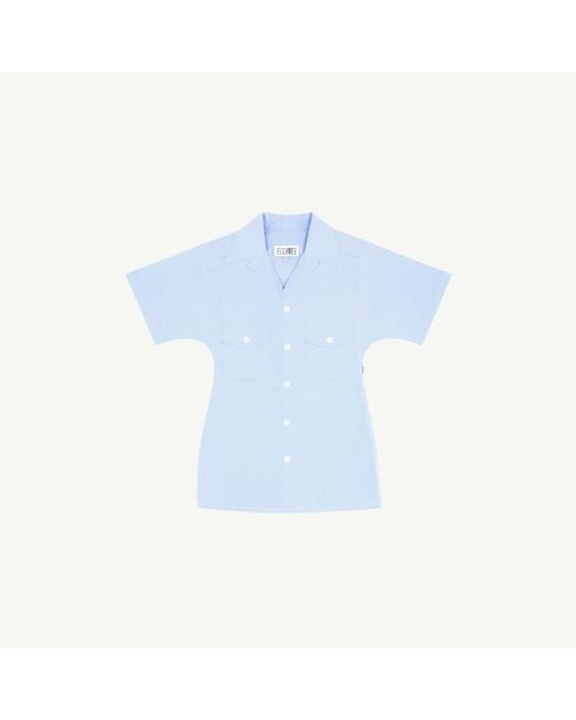 MM6 by Maison Margiela Blue Tailored Poplin Shirt
