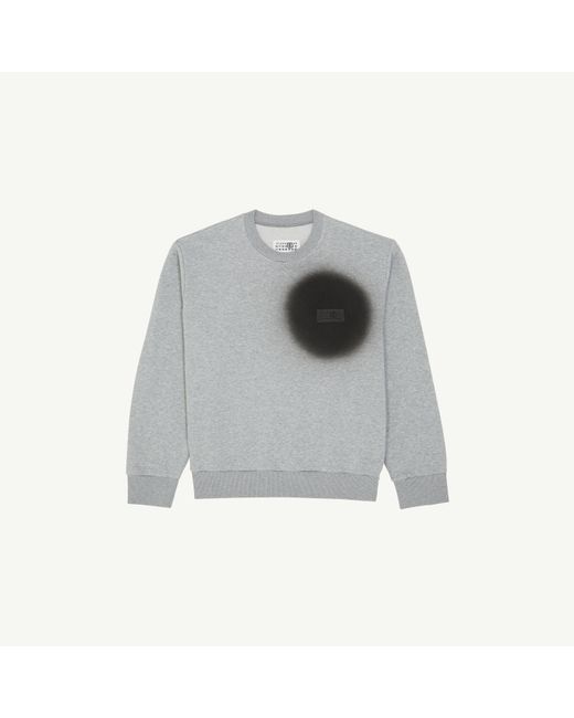 MM6 by Maison Margiela Gray Spray Print Sweatshirt for men
