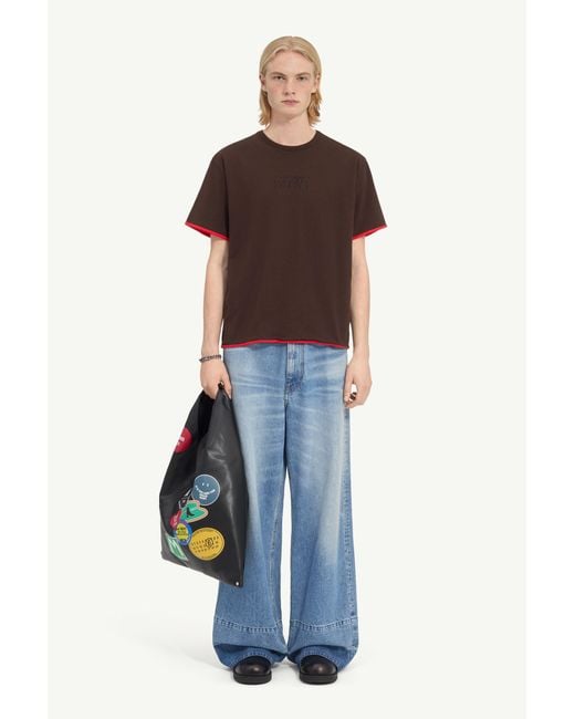 MM6 by Maison Margiela Red Reversible Cotton T-Shirt for men