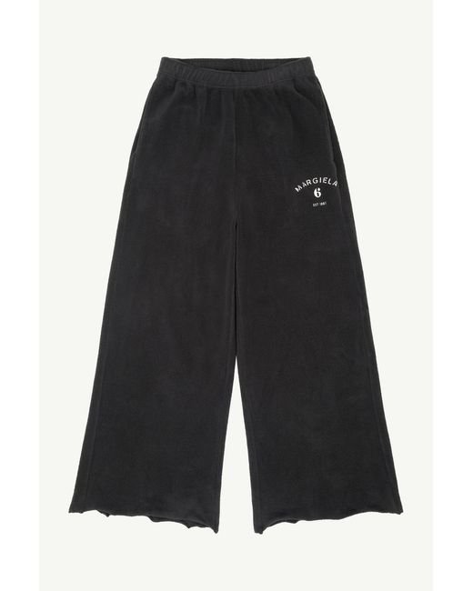 MM6 by Maison Margiela Black Brushed Fleece Cotton Sweatpant for men