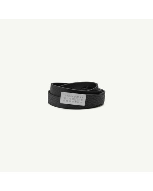 MM6 by Maison Margiela Black Numeric Leather Belt
