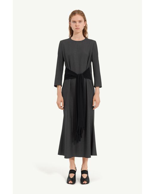 MM6 by Maison Margiela Black Tailored Dress With Gloves