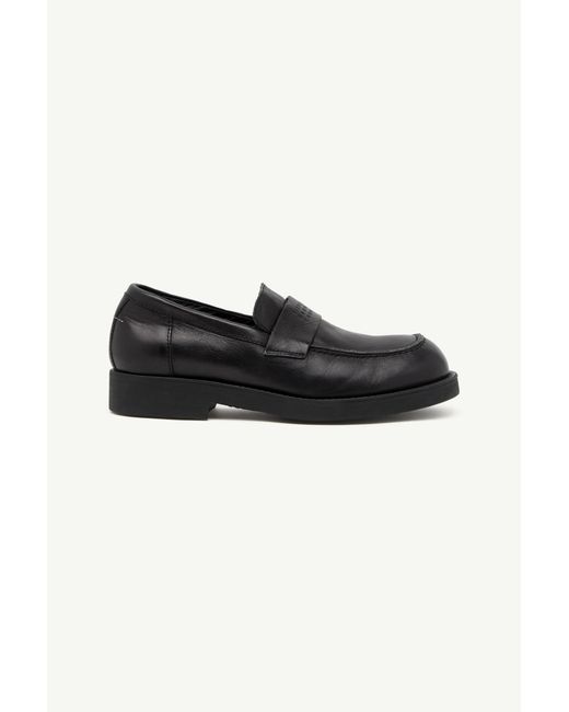 MM6 by Maison Margiela Black Washed Suede Biker Loafers for men