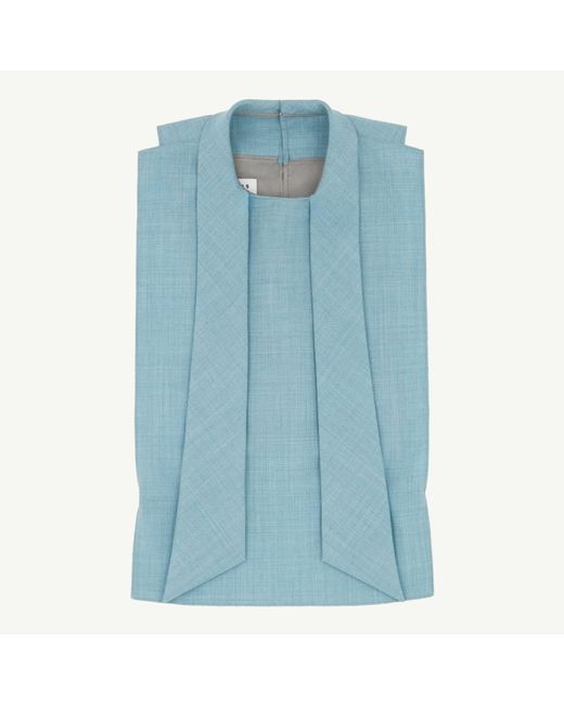 MM6 by Maison Margiela Blue Wool Sleeveless Top
