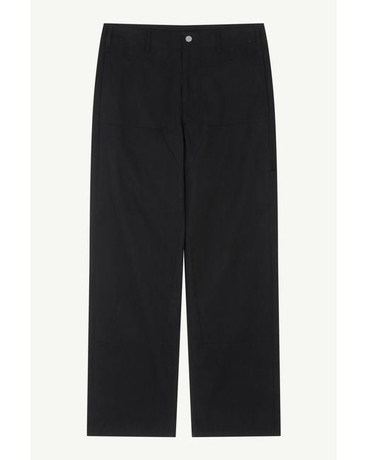 MM6 by Maison Margiela Black Cotton Twill Trousers for men