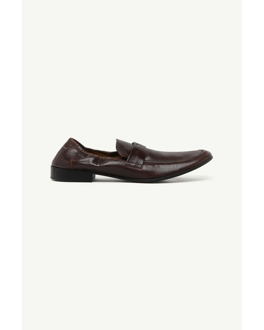 MM6 by Maison Margiela Black Swing-Toe Leather Loafers for men
