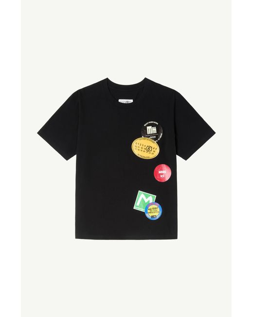 MM6 by Maison Margiela Black Cotton Jersey T-Shirt for men