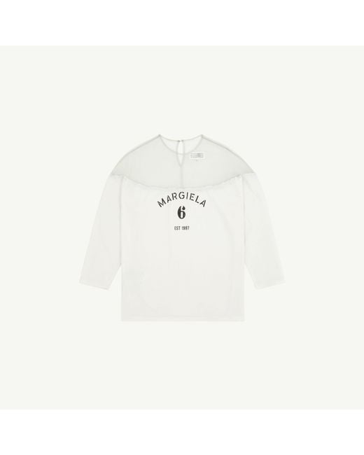 MM6 by Maison Margiela White Mannequin Print Jersey Top