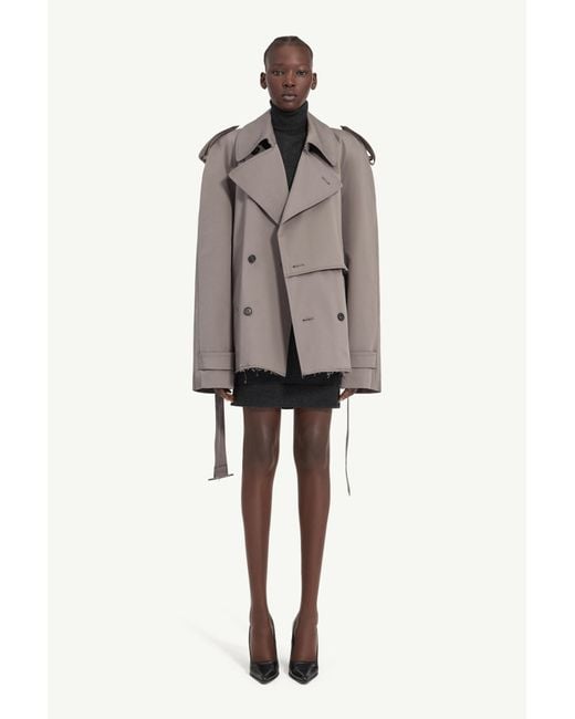 MM6 by Maison Margiela Brown Cropped Trench Coat