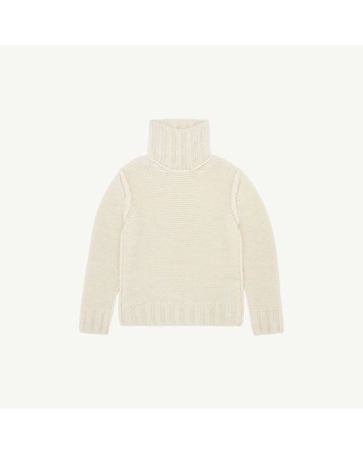 MM6 by Maison Margiela White Chunky Wool Turtleneck Jumper for men