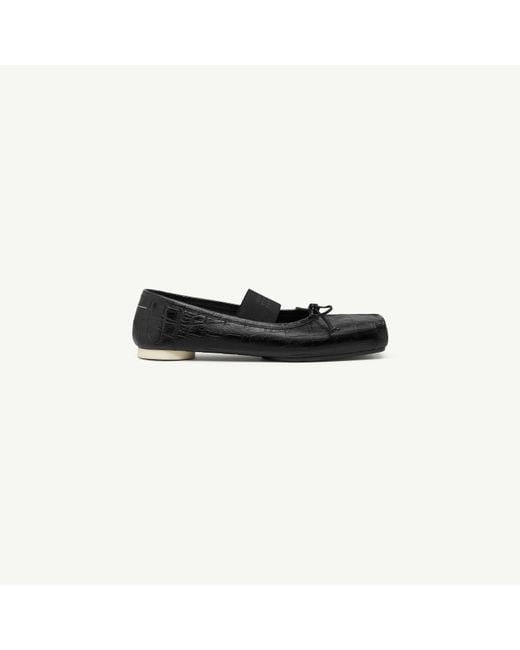 MM6 by Maison Margiela Black Numeric Square-Toe Ballerinas