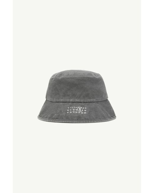 MM6 by Maison Margiela Gray Washed Cotton Bucket Hat