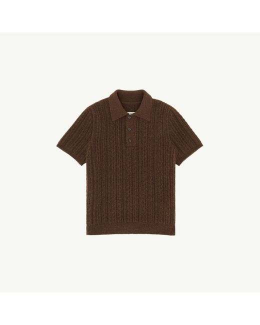 MM6 by Maison Margiela Brown Ribbed Polo Shirt for men