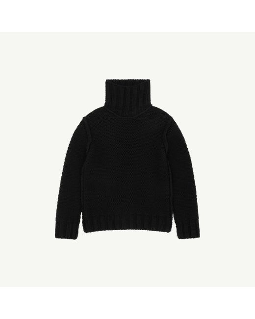MM6 by Maison Margiela Black Chunky Wool Turtleneck Jumper for men