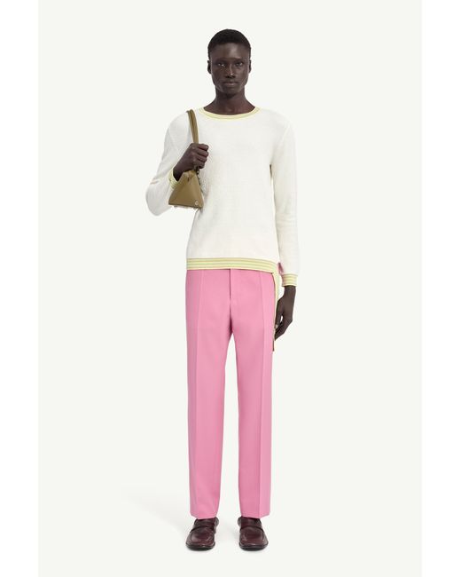 MM6 by Maison Margiela White Bouclé Long-Sleeve Knit for men