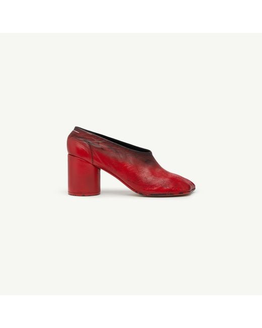 MM6 by Maison Margiela Red Anatomic Block-Heel Pumps