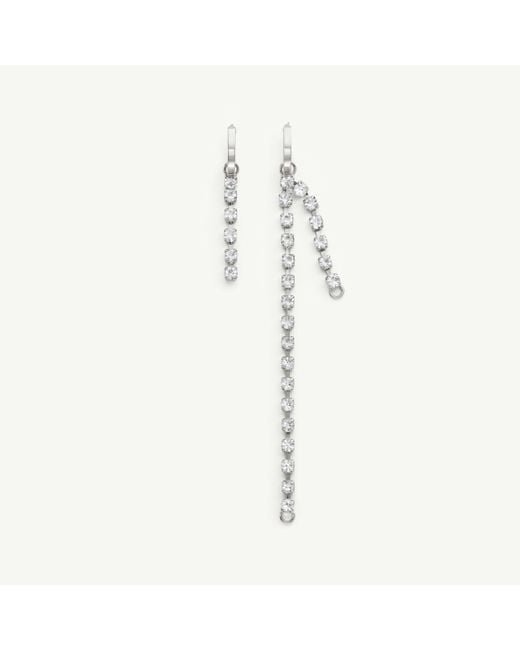 MM6 by Maison Margiela White Rhinestone Drop Earrings