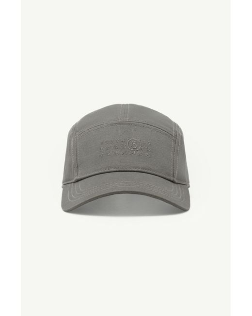 MM6 by Maison Margiela Gray Cotton Canvas Cap for men