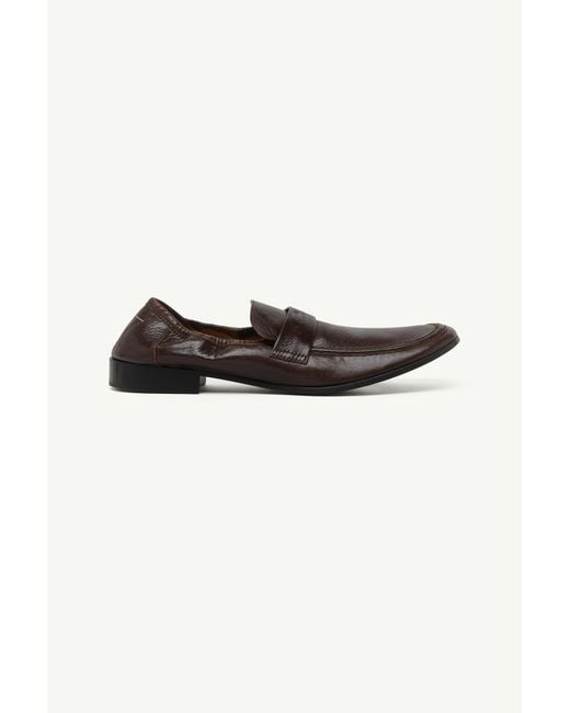 MM6 by Maison Margiela Black Swing-Toe Leather Loafers for men