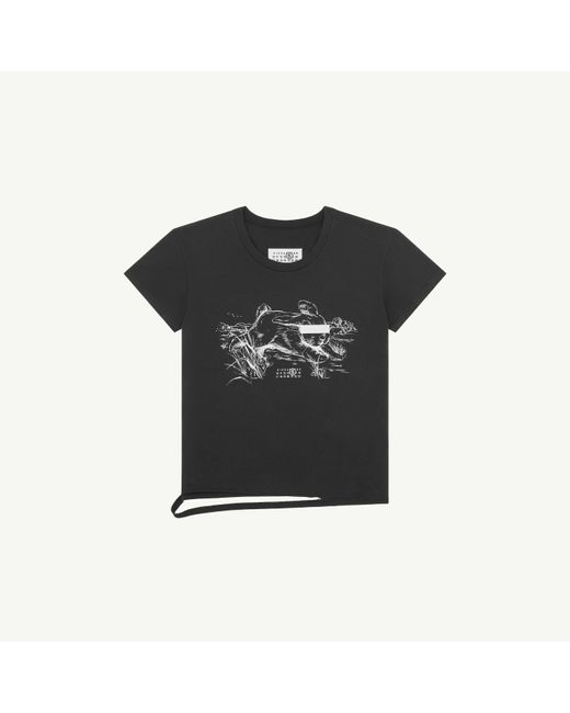 MM6 by Maison Martin Margiela Black Rabbit Print T-Shirt