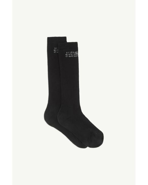 MM6 by Maison Margiela Black Knee-High Socks