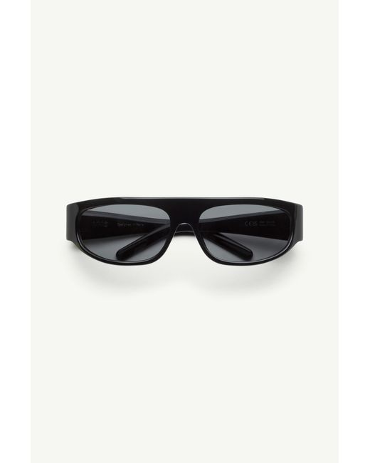 MM6 by Maison Margiela Black Wraparound Sunglasses
