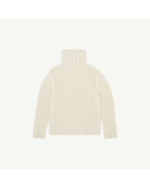 MM6 by Maison Margiela White Chunky Wool Turtleneck Jumper for men
