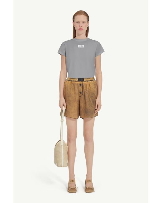 MM6 by Maison Margiela Gray Numeric Cotton T-Shirt