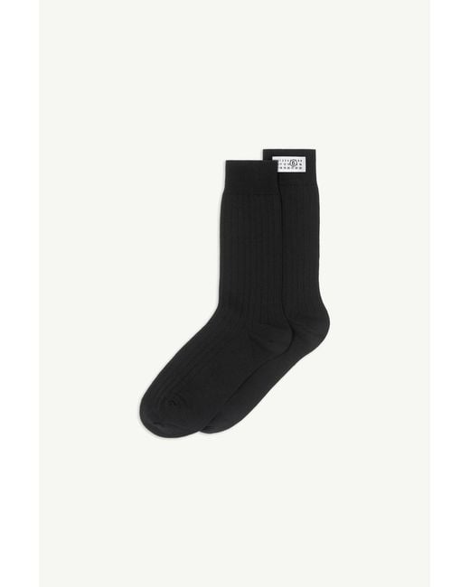 MM6 by Maison Margiela Black Wool Blend Socks