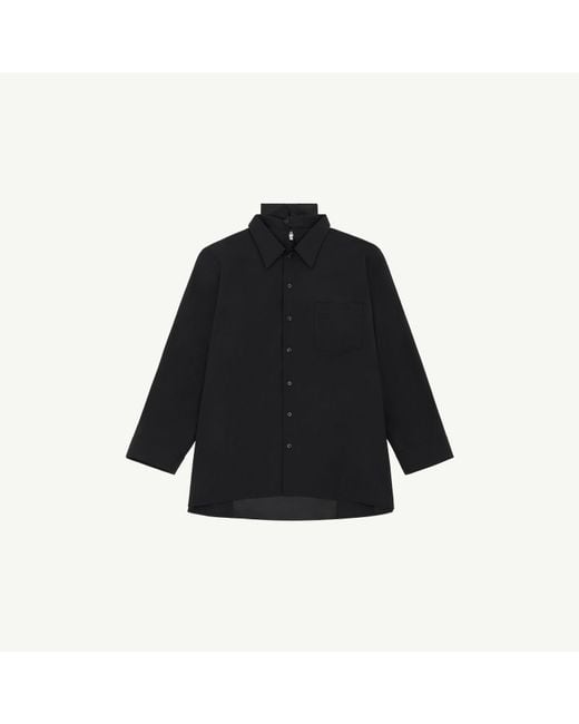 MM6 by Maison Margiela Black Technical Poplin Shirt Dress