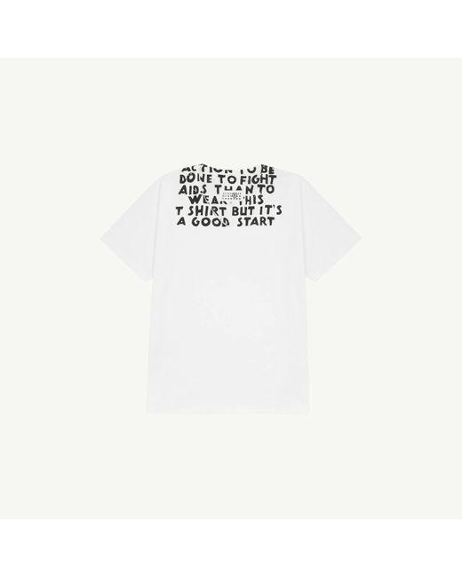 MM6 by Maison Margiela White V-Neck Sida T-Shirt
