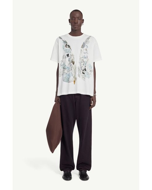 MM6 by Maison Margiela T-Shirt Mit „Zerbrochene Teller“ Print, Mann, Größe in White für Herren