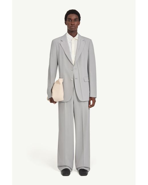 MM6 by Maison Margiela Gray Tailored Wool Jacket for men