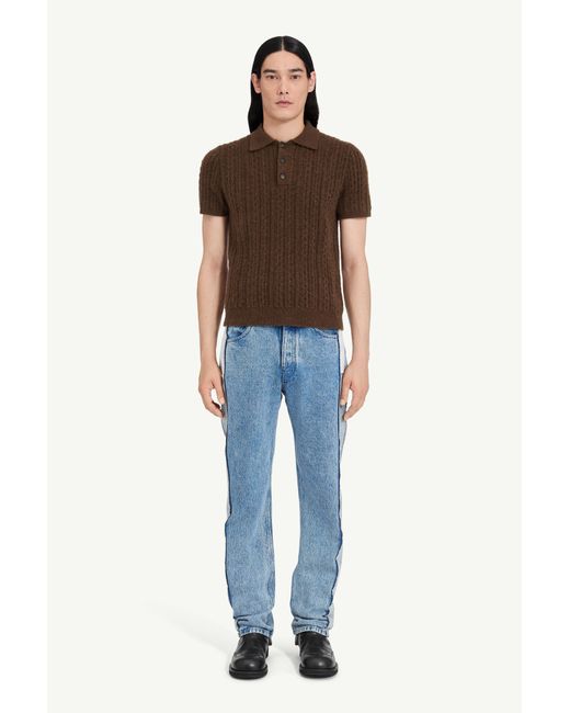 MM6 by Maison Margiela Brown Ribbed Polo Shirt for men