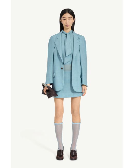 MM6 by Maison Margiela Blue Wool Tailored Jacket