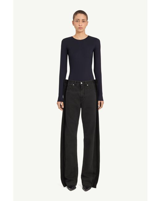 MM6 by Maison Margiela Blue Lycra Jersey Bodysuit