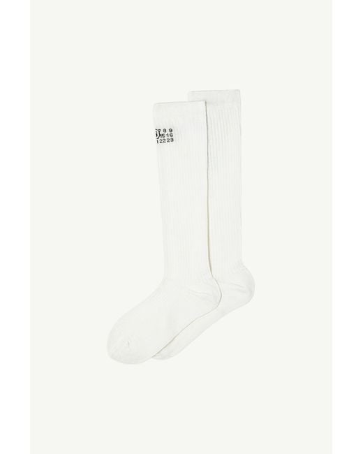 MM6 by Maison Margiela White Knee-High Socks